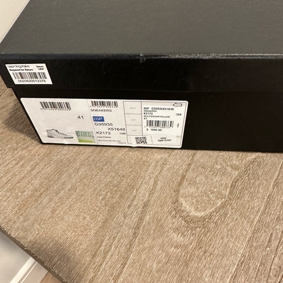 Chanel high top neon sneakers. Sz 41 calfskin multicolor/yellow. Excellent - Picture 8 of 9